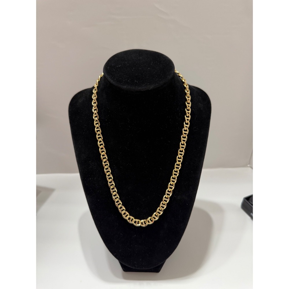 mariner chain necklace 14k gold layered 18inch 6.5mm lobster clasp